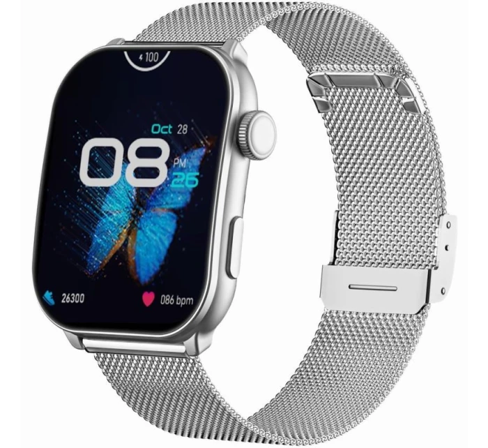 Dámské chytré hodinky GRAVITY GT28-10 Řemínek + náramek Bílá Stříbrná Dámské chytré hodinky GRAVITY GT28-10 Řemínek + náramek Bílá Stříbrná