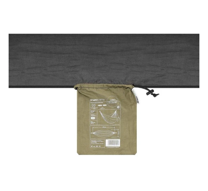 TURISTICKÁ HOUPACÍ SÍŤ PRO 2 OSOBY 270X140CM ZELENÁ ČERNÁ