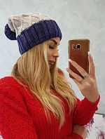 Milano fleecová čepice K203 light beige+violet