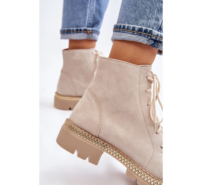 Flat Boots Lewski Shoes model 21607535 Světle béžová - Boto