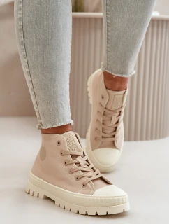 Vysoký Látkové tenisky na platformě Big Star LL274160 Béžová