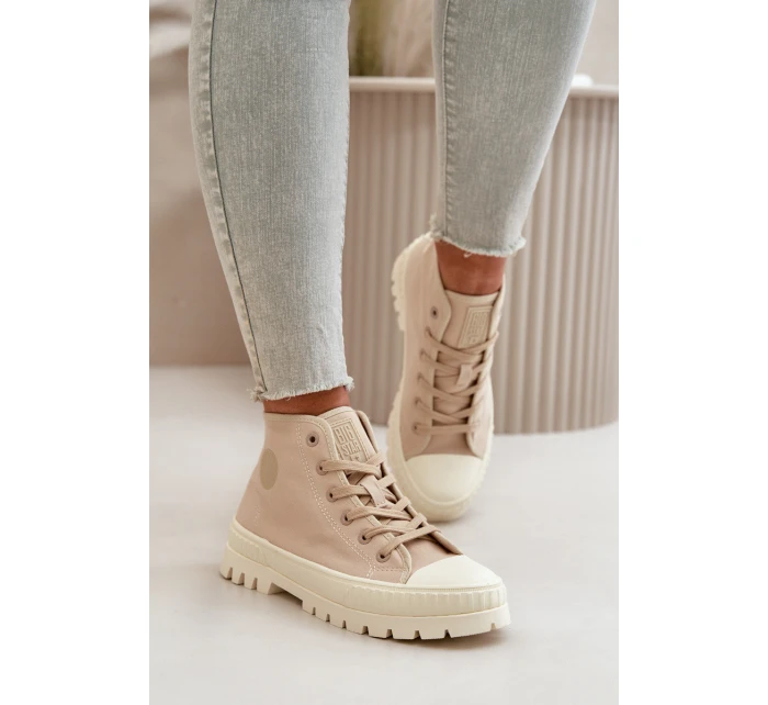 Vysoký Látkové tenisky na platformě Big Star LL274160 Béžová