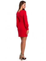 model 18002480 Mini šaty s rukávy červené - Makover
