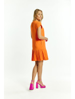 Monnari Midi šaty Dámské šaty s krátkým řasením Oranžová barva