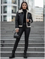 Dámská kožená bunda s ovčí kůží black Dstreet model 21995373 - FashionStreet