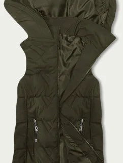 Dámská vesta v khaki barvě s kapucí model 18919189 - S'WEST