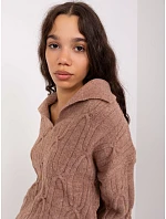 Sweter damski z brązowy model 21756281 - Factory Price Sweter damski z brązowy model 21756281 - Factory Price
