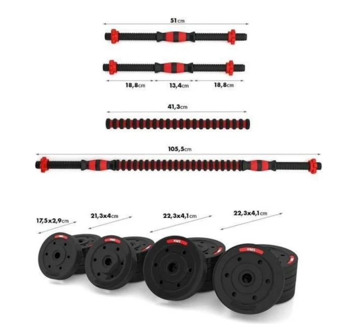 Kompozitní činky-Straps 2v1 SGP40 HMS 40kg Kompozitní činky-Straps 2v1 SGP40 HMS 40kg