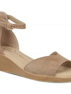 Dámské kožené sandály Filippo model 22150267 v šedé barvě na platformě