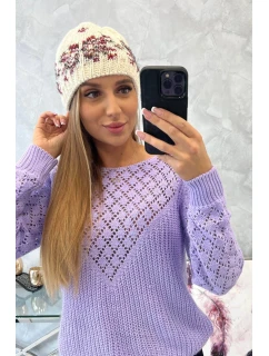 Dámská čepice Florence K350 ecru+bordeaux