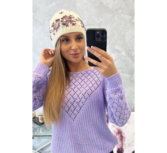 Dámská čepice Florence K350 ecru+bordeaux Dámská čepice Florence K350 ecru+bordeaux