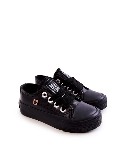 Dětské Kožené Tenisky BIG STAR model 21579713 Černá - Big Star Shoes Dětské Kožené Tenisky BIG STAR model 21579713 Černá - Big Star Shoes
