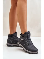 Pánské Zateplené Trekingové Boty Z Eko Kůže Modré model 21670126 - EVENTO Pánské Zateplené Trekingové Boty Z Eko Kůže Modré model 21670126 - EVENTO