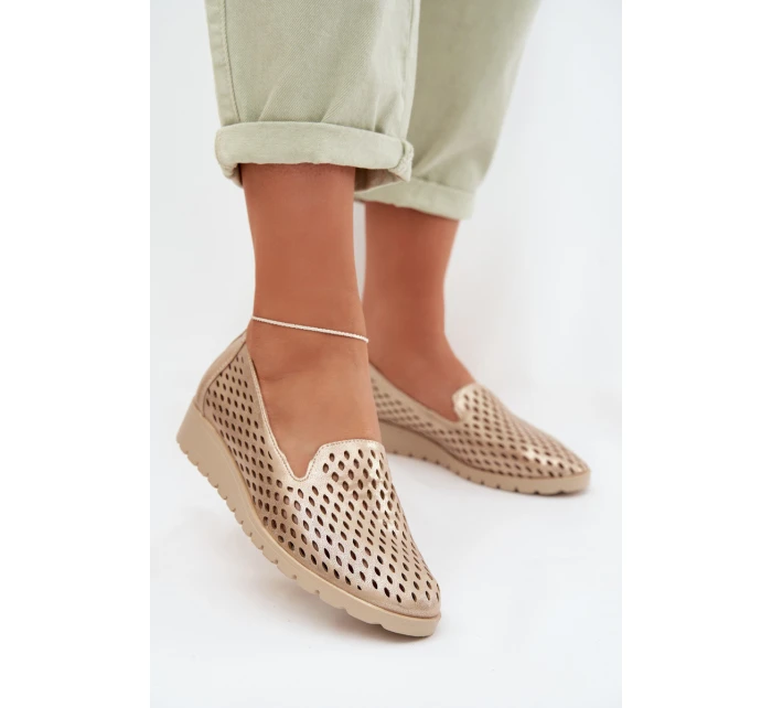 Dámské síťované polobotky Zlaté model 22027646 - Boto Dámské síťované polobotky Zlaté model 22027646 - Boto