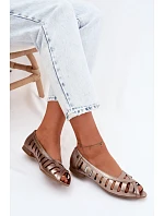 Kožené prolamované baleríny Maciejka P7540-25 Zlaté