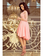 Šaty s krajkovým výstřihem Numoco NICOLLE - růžové