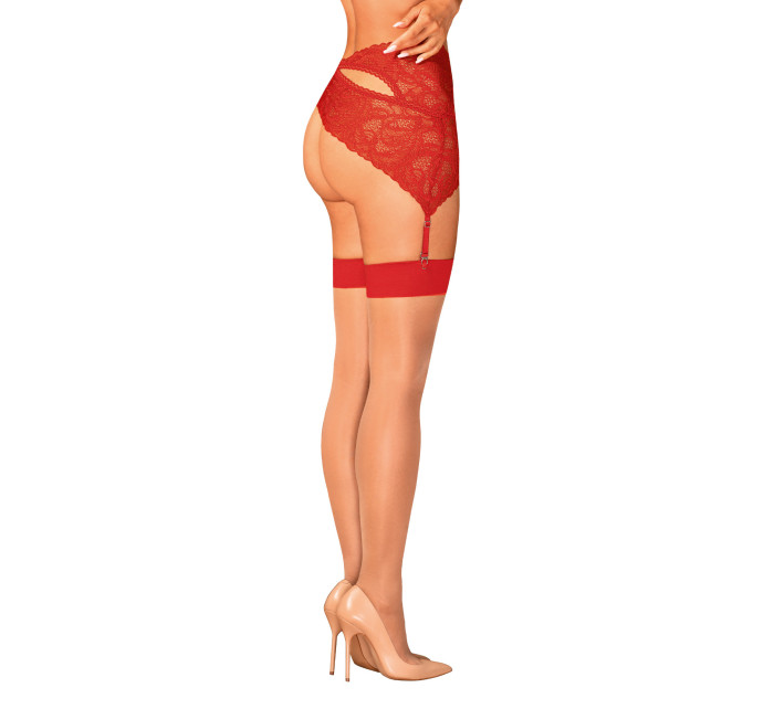 Elegantní punčochy model 18201526 stockings červené - Obsessive