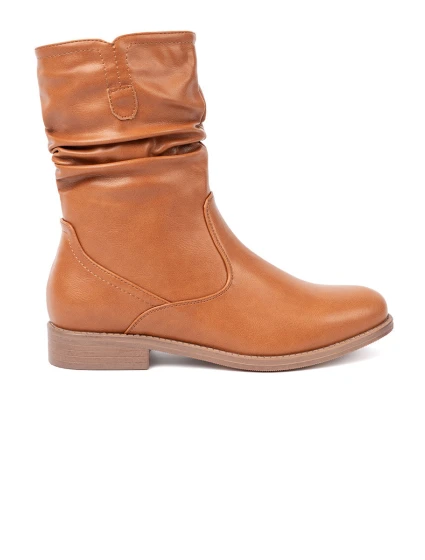 Exkluzívní Karmelowy  kotníčkové boty dámské na plochém podpatku