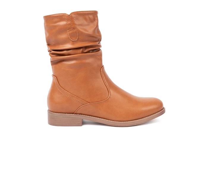 Exkluzívní Karmelowy  kotníčkové boty dámské na plochém podpatku