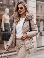 Dámská prošívaná zimní bunda s kapucí MIRIAL béžová FashionStreet TY3770