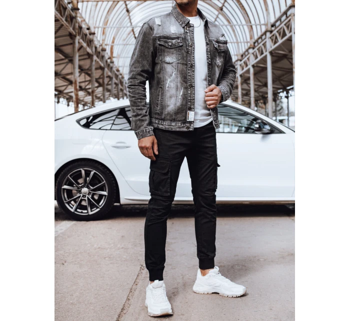 Pánská džínová bunda černá FashionStreet TX4696 Pánská džínová bunda černá FashionStreet TX4696