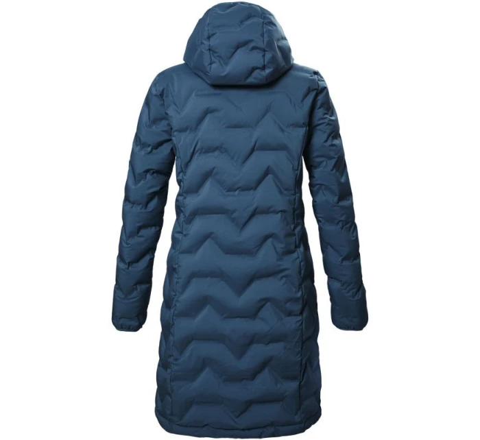 Dámská zimní bunda Killtec KOW 9 prošívaná bunda s kapucí dlouhá nepromokavá modrá (41806/744)