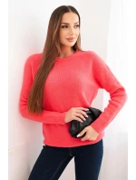 Dámský svetr z baby alpaky s dlouhým rukávem růžový