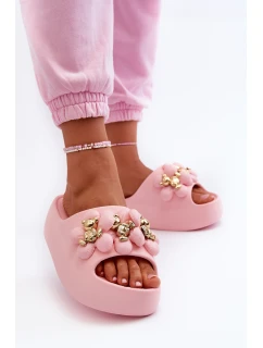 Dámské pěnové žabky s ozdobami na tlusté podrážce růžové od model 21666035 - Boto