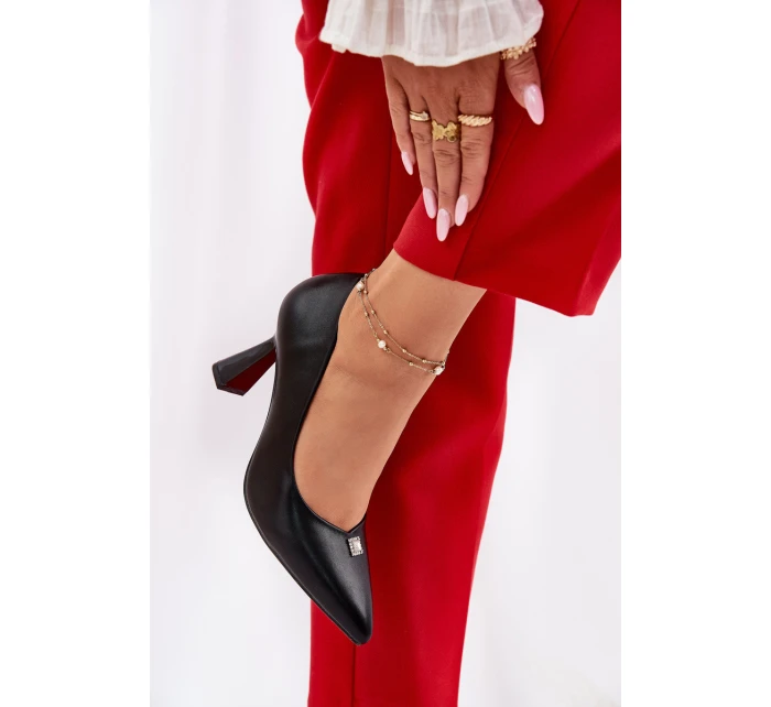 Elegantní lodičky na se  černé model 21692769 - VINCEZA