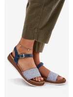 Dámské Sandály S Pletením Na Modré model 21697917 - Inblu