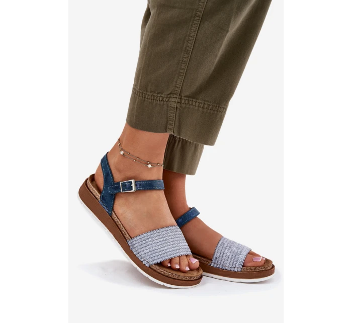 Dámské Sandály S Pletením Na Modré model 21697917 - Inblu