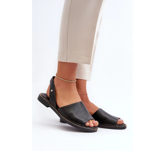 Černé kožené nazouvací sandály Lemar Alivia Černé kožené nazouvací sandály Lemar Alivia