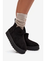 Dámské sněhule na platformě s prošíváním Big Star – černé