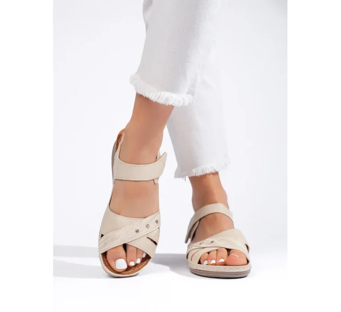 Designové sandály hnědé dámské platforma Designové sandály hnědé dámské platforma