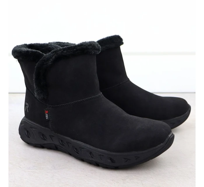 Dámské nepromokavé sněhule s kožíškem model 21906050 černé - Rieker