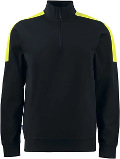 ProJob 2128 Sweatshirt 1/2 Zip Těžká pracovní mikina Doubleface s 1/4 zipem 64.2128 black/yellow