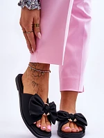 Dámské kožené pantofle s mašlí černé Becky