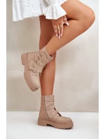 Zateplené dámské boty se zdobením béžové Ciascia Zateplené dámské boty se zdobením béžové Ciascia