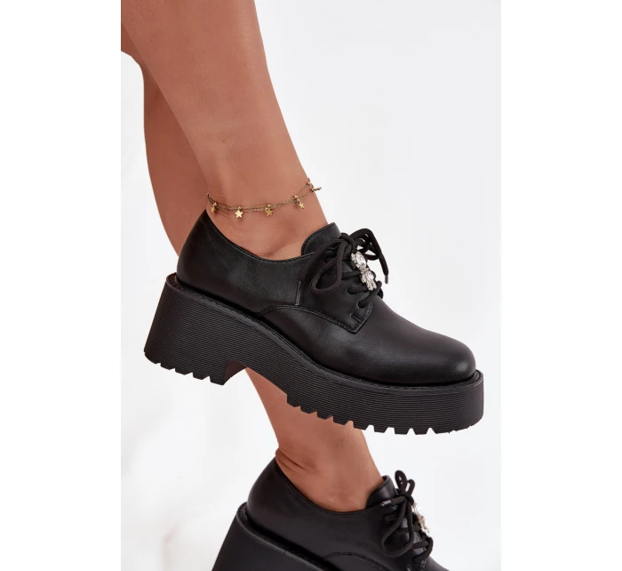 Dámské polobotky s přezkou ekokůže černé Laurea