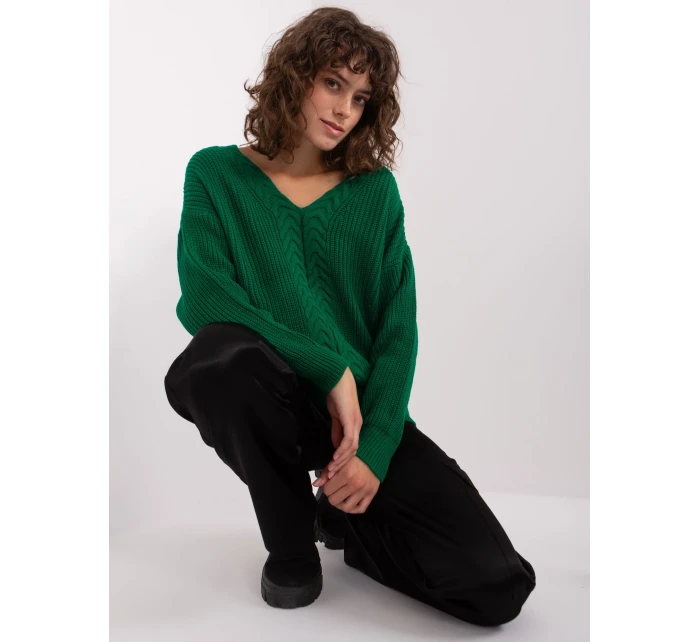 Sweter BA SW model 19014760 ciemny zielony - FPrice Sweter BA SW model 19014760 ciemny zielony - FPrice