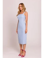 model 20970495 Džínové midi šaty světle modré - Moe