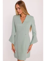 model 21296043 Šaty s širokými manžetami mátové - Moe model 21296043 Šaty s širokými manžetami mátové - Moe
