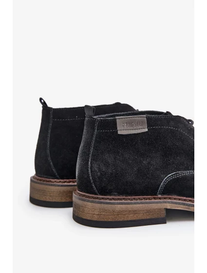 Semišové Pánské Šněrovací Kotníkové Boty Big Star OO174146 Černé Semišové Pánské Šněrovací Kotníkové Boty Big Star OO174146 Černé