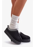 Sněhule Dámské Na Platformě Zateplené Kožíškem Černé Remenia Sněhule Dámské Na Platformě Zateplené Kožíškem Černé Remenia