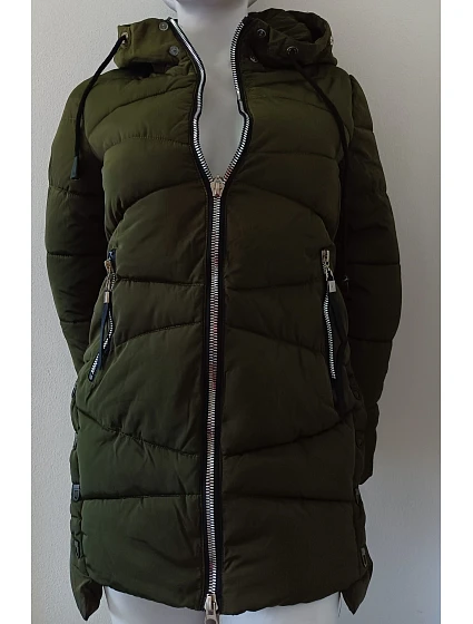 Dámská zimní bunda s kapucí zelená model 21758987 - Good looking