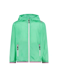 CMP Kid G Jacket Rain Fix Hood lehká zelená nepromokavá bunda (3X53255-E306)