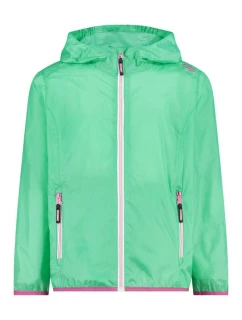 CMP Kid G Jacket Rain Fix Hood lehká zelená nepromokavá bunda (3X53255-E306)