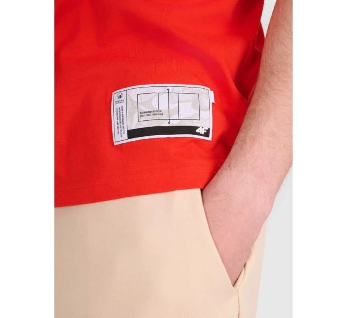 Pánské volejbalové tričko s potiskem 4F 4FRAW25TTSHM3319-62S