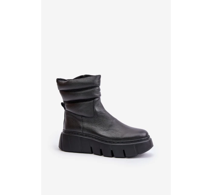 Dámské Kožené Boty na Zip S Černé model 21673708 - Zazoo Dámské Kožené Boty na Zip S Černé model 21673708 - Zazoo