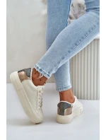 Zateplené dámské tenisky na platformě Big Star model 21675189 béžové - Big Star Shoes